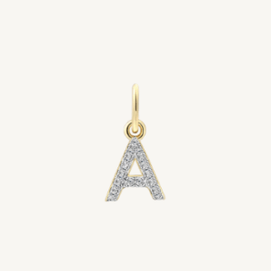 A LETTER Charm 925/- Sterling silver, 18k gold plating
